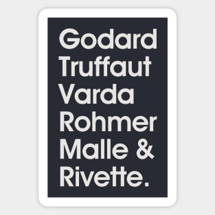 Godard Truffaut Varda Rohmer Malle Rivette - French New Wave Cinema Legends Sticker